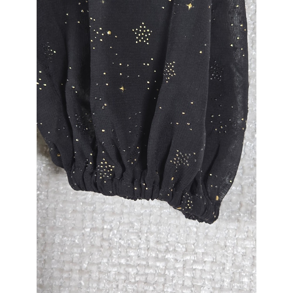 Moon River Black Midi Dress with Gold Speckle - Picture 3 of 14